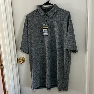 Under Armour Men's Heathered Black Polo Shirt